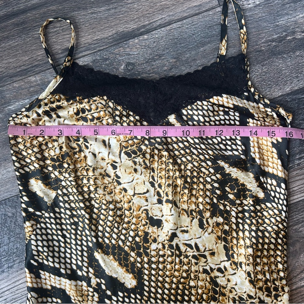 Cache Women's Snake Print Cami Top Adjustable Strap Lace Detail Size Small - Picture 6 of 7